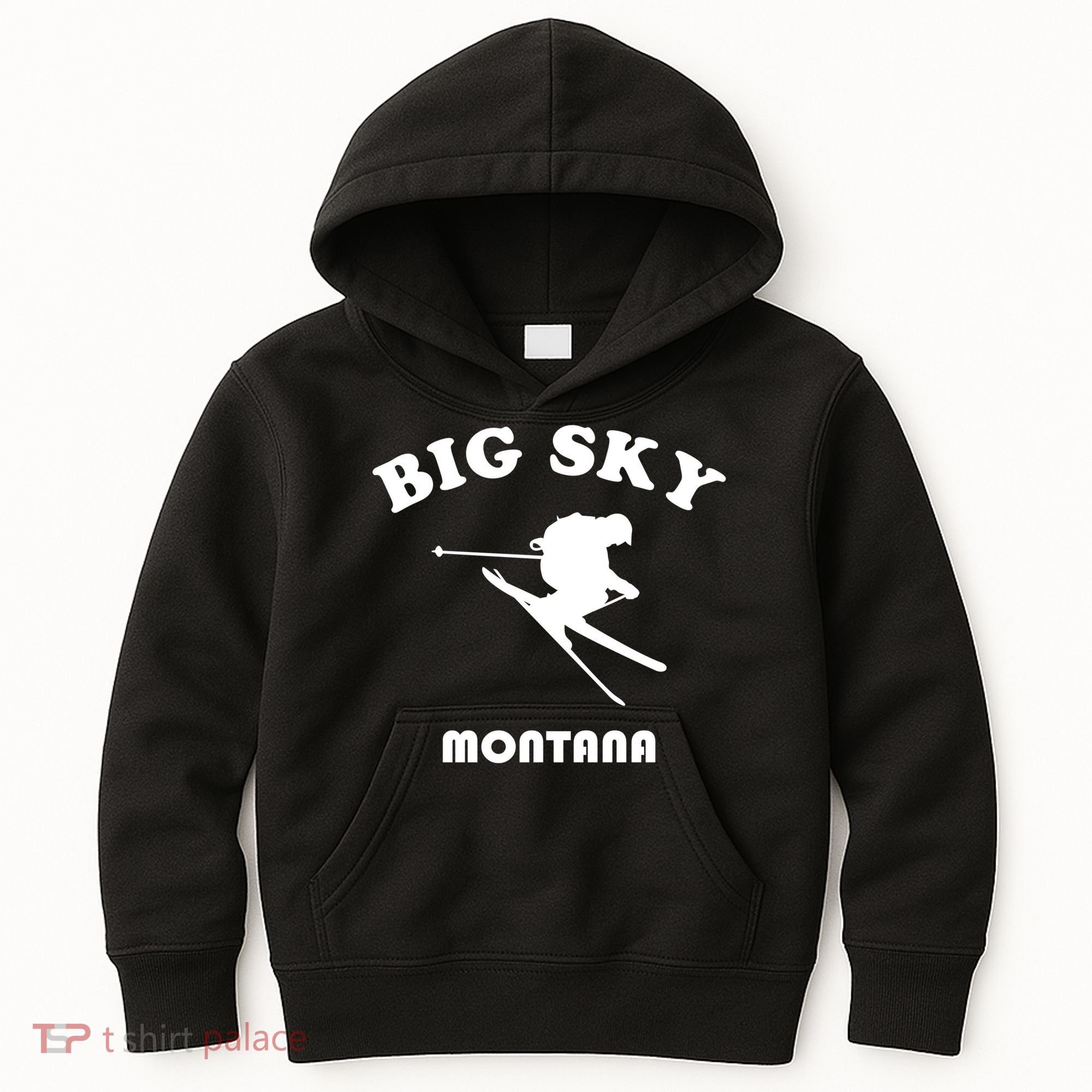 Big Sky Montana Gift Usa Ski Retro Gift Kids Hoodie