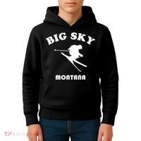 Big Sky Montana Gift Usa Ski Retro Gift Kids Hoodie thumb 4