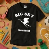 Big Sky Montana Gift Usa Ski Retro Gift Kids T-Shirt thumb 3