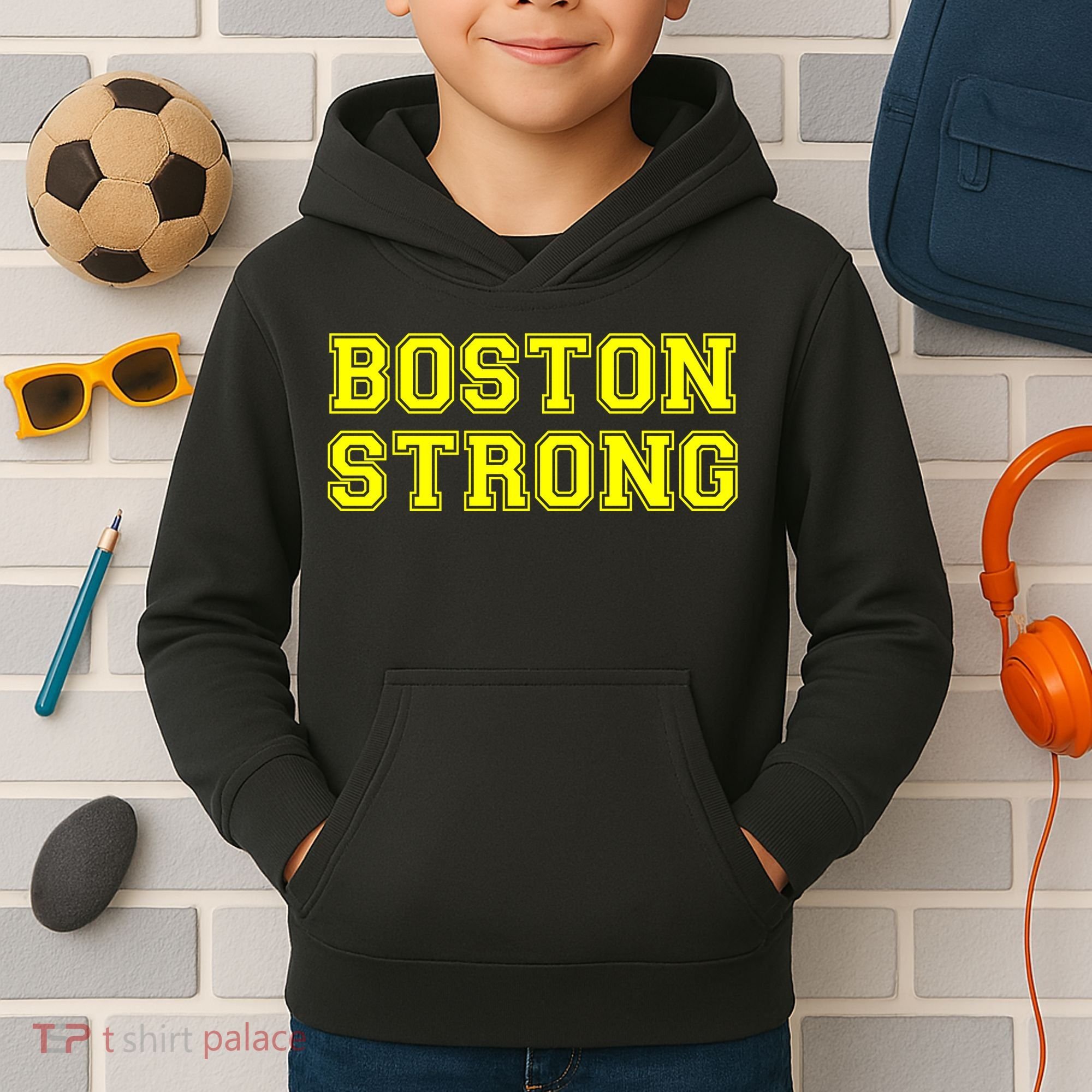 Boston Strong Marathon Running Kids Hoodie