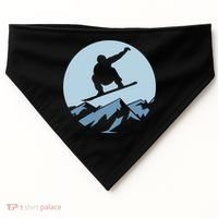 Board Snowboard Mountain Flying Board Snowboarder Fun Gift USA-Made Doggie Bandana thumb 0