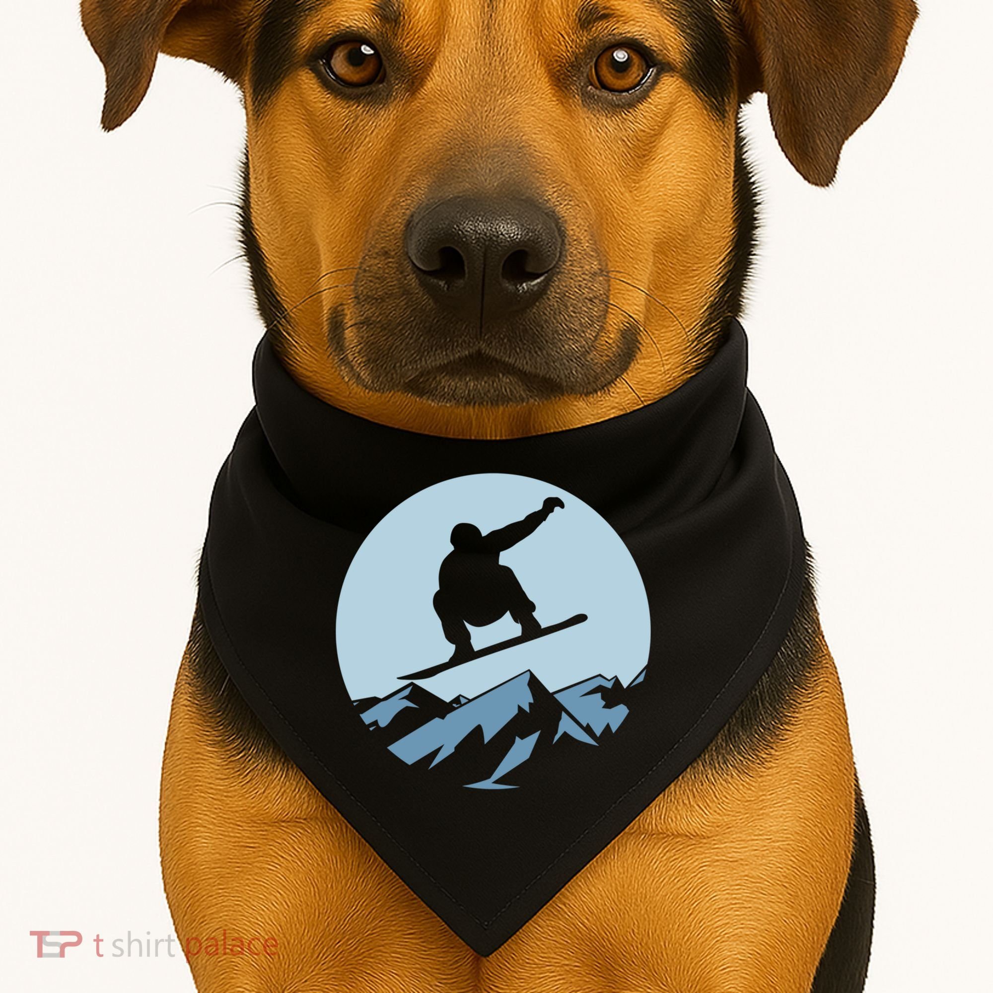Board Snowboard Mountain Flying Board Snowboarder Fun Gift USA-Made Doggie Bandana