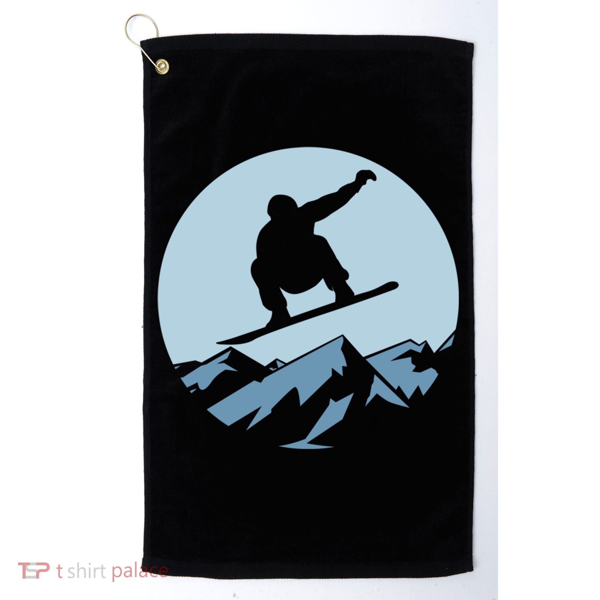 Board Snowboard Mountain Flying Board Snowboarder Fun Gift Golf Towel