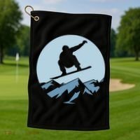 Board Snowboard Mountain Flying Board Snowboarder Fun Gift Golf Towel thumb 1