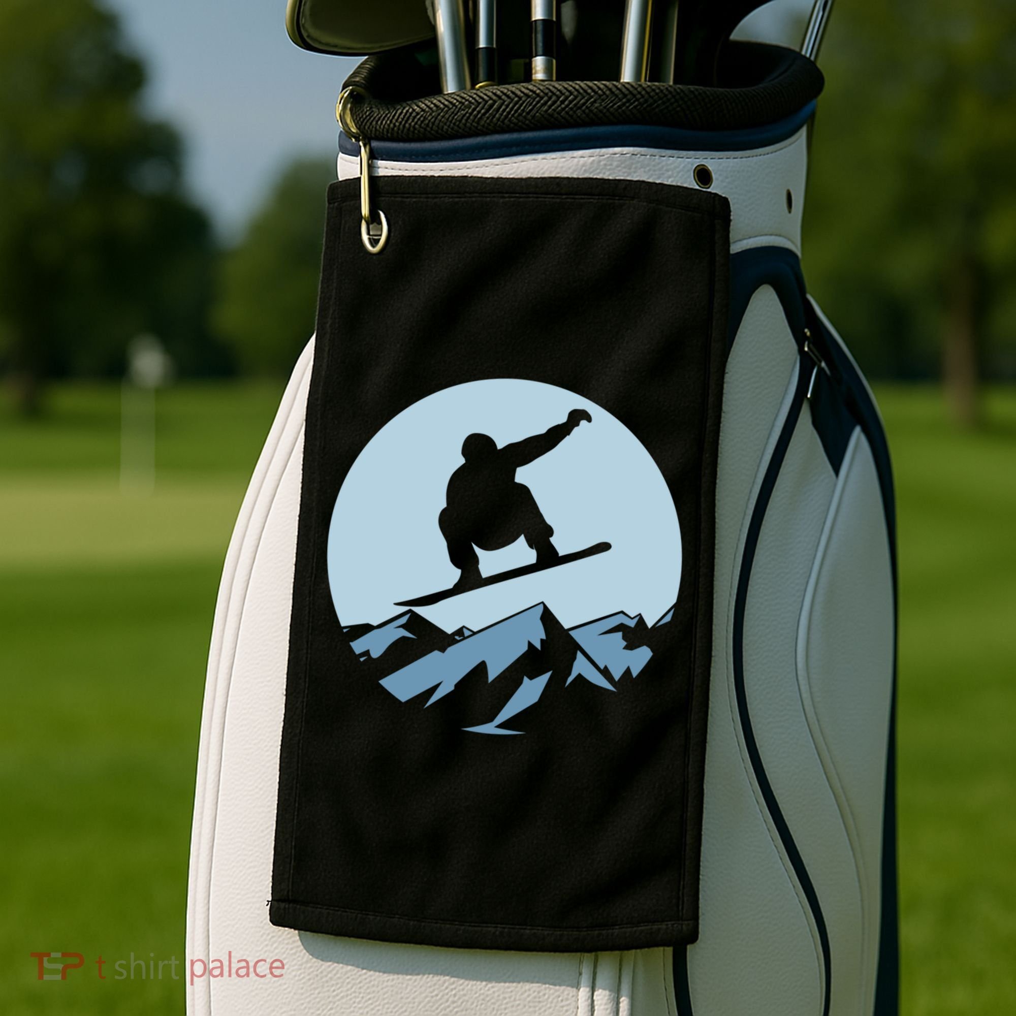 Board Snowboard Mountain Flying Board Snowboarder Fun Gift Golf Towel