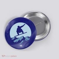 Board Snowboard Mountain Flying Board Snowboarder Fun Gift Button thumb 0