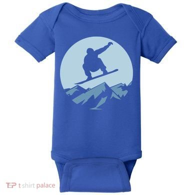 Board Snowboard Mountain Flying Board Snowboarder Fun Gift Baby Bodysuit