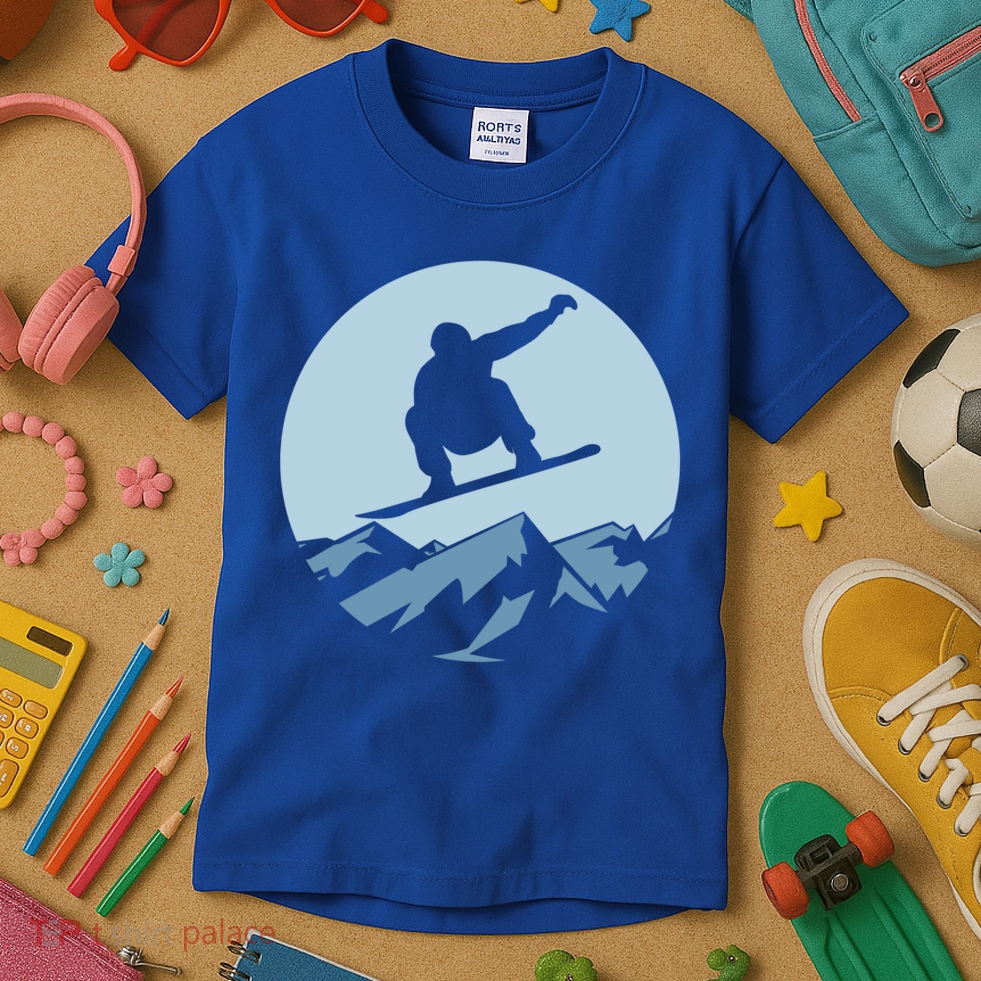 Board Snowboard Mountain Flying Board Snowboarder Fun Gift Kids T-Shirt
