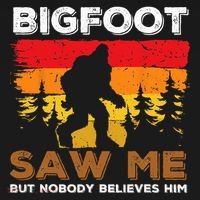 Bigfoot Saw Me But Nobody Believes Him Funny Sasquatch Retro Bucket Hat thumb 4