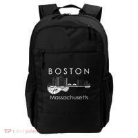 Boston Souvenir Massachusetts Skyline Music Guitar Backpack thumb 0