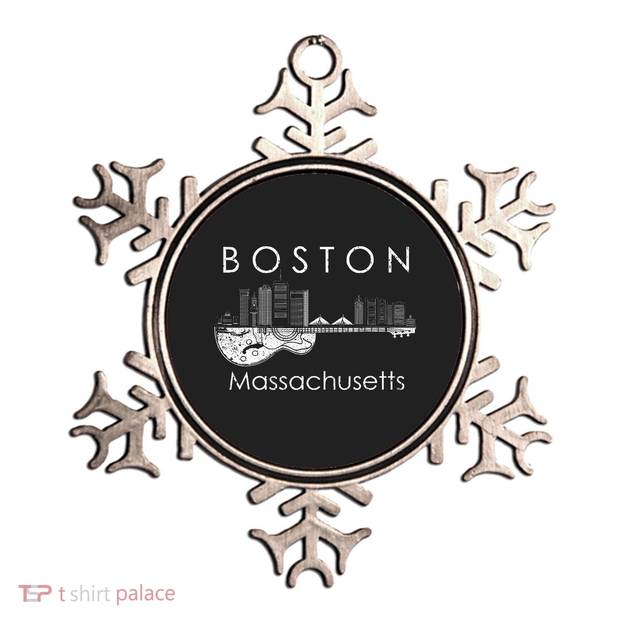 Boston Souvenir Massachusetts Skyline Music Guitar Ornament