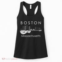 Boston Souvenir Massachusetts Skyline Music Guitar Women's Tank Top thumb 0