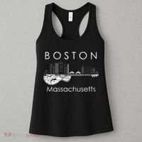 Boston Souvenir Massachusetts Skyline Music Guitar Women's Tank Top thumb 3