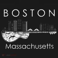 Boston Souvenir Massachusetts Skyline Music Guitar Baby Bodysuit thumb 2