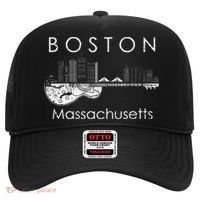 Boston Souvenir Massachusetts Skyline Music Guitar Hat thumb 0