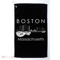 Boston Souvenir Massachusetts Skyline Music Guitar Golf Towel thumb 0