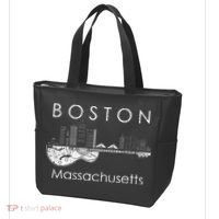 Boston Souvenir Massachusetts Skyline Music Guitar Tote Bag thumb 3