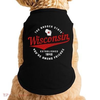 Badger State Map Pride Vintage Of Wisconsin Doggie Tank