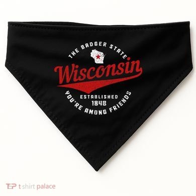 Badger State Map Pride Vintage Of Wisconsin USA-Made Doggie Bandana