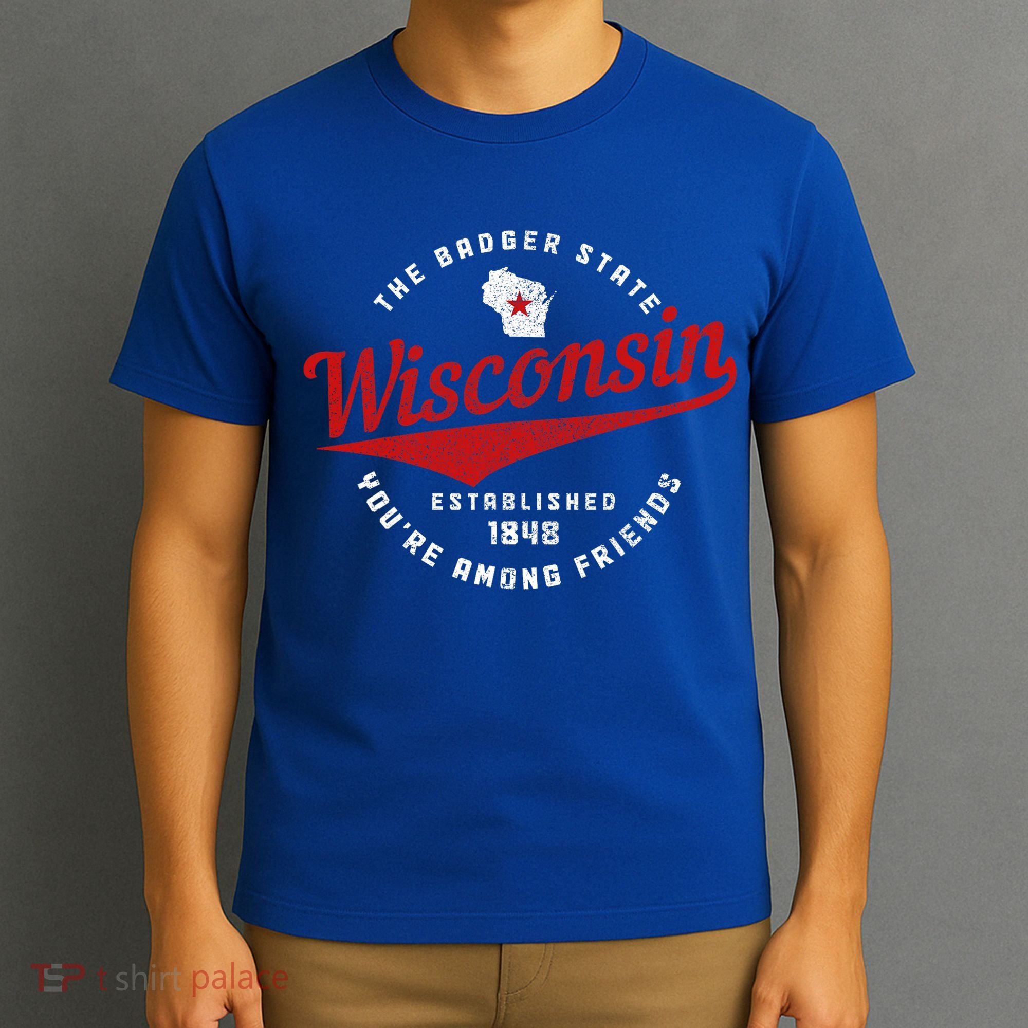 Badger State Map Pride Vintage Of Wisconsin T-Shirt