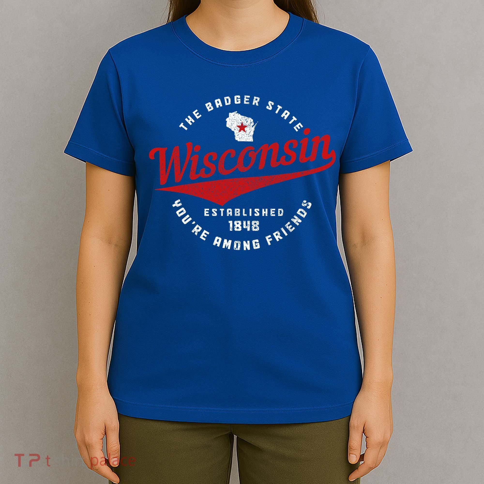 Badger State Map Pride Vintage Of Wisconsin T-Shirt