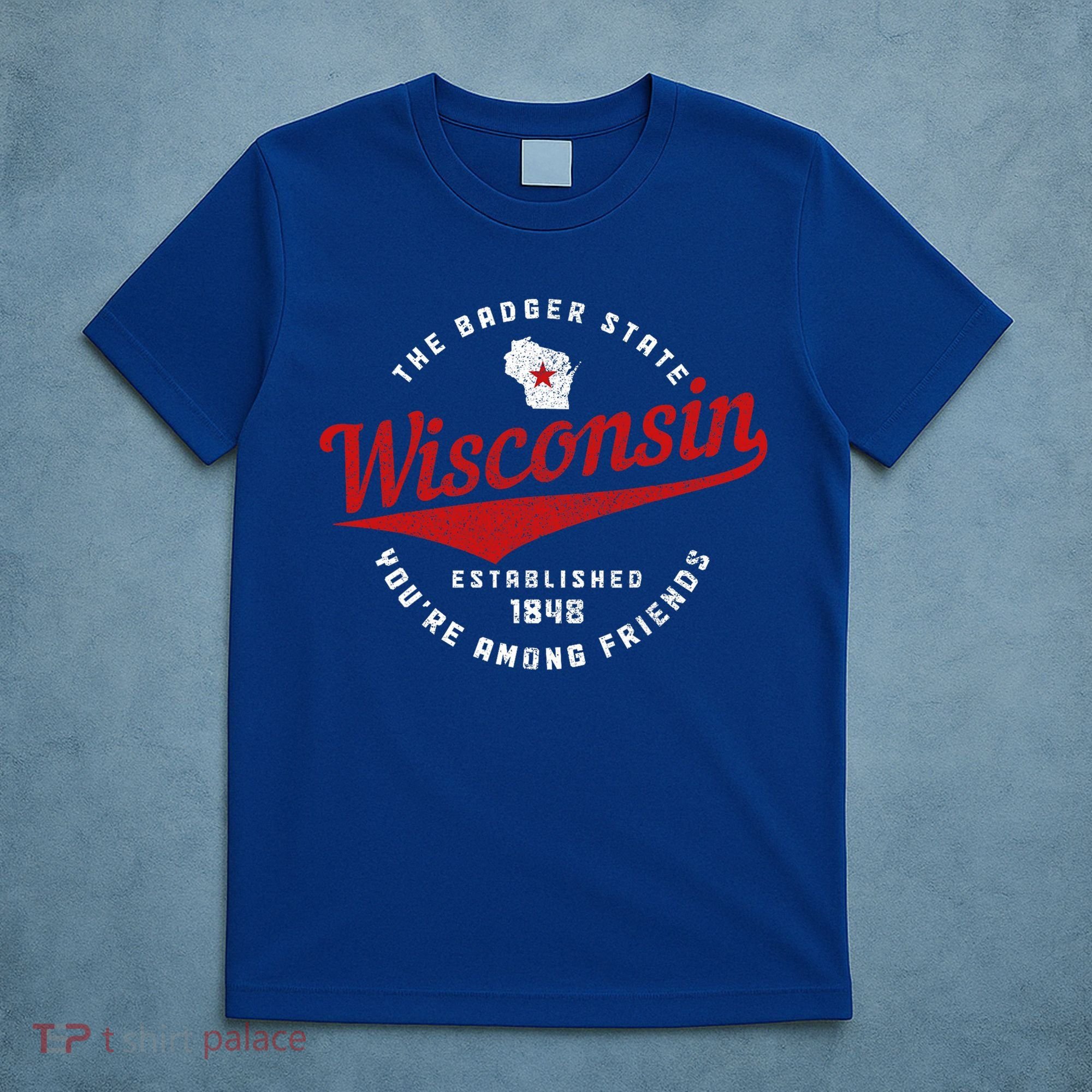 Badger State Map Pride Vintage Of Wisconsin T-Shirt