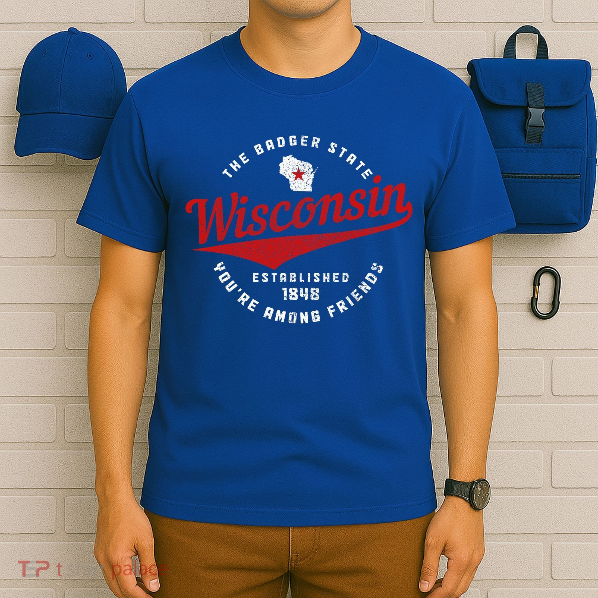 Badger State Map Pride Vintage Of Wisconsin T-Shirt