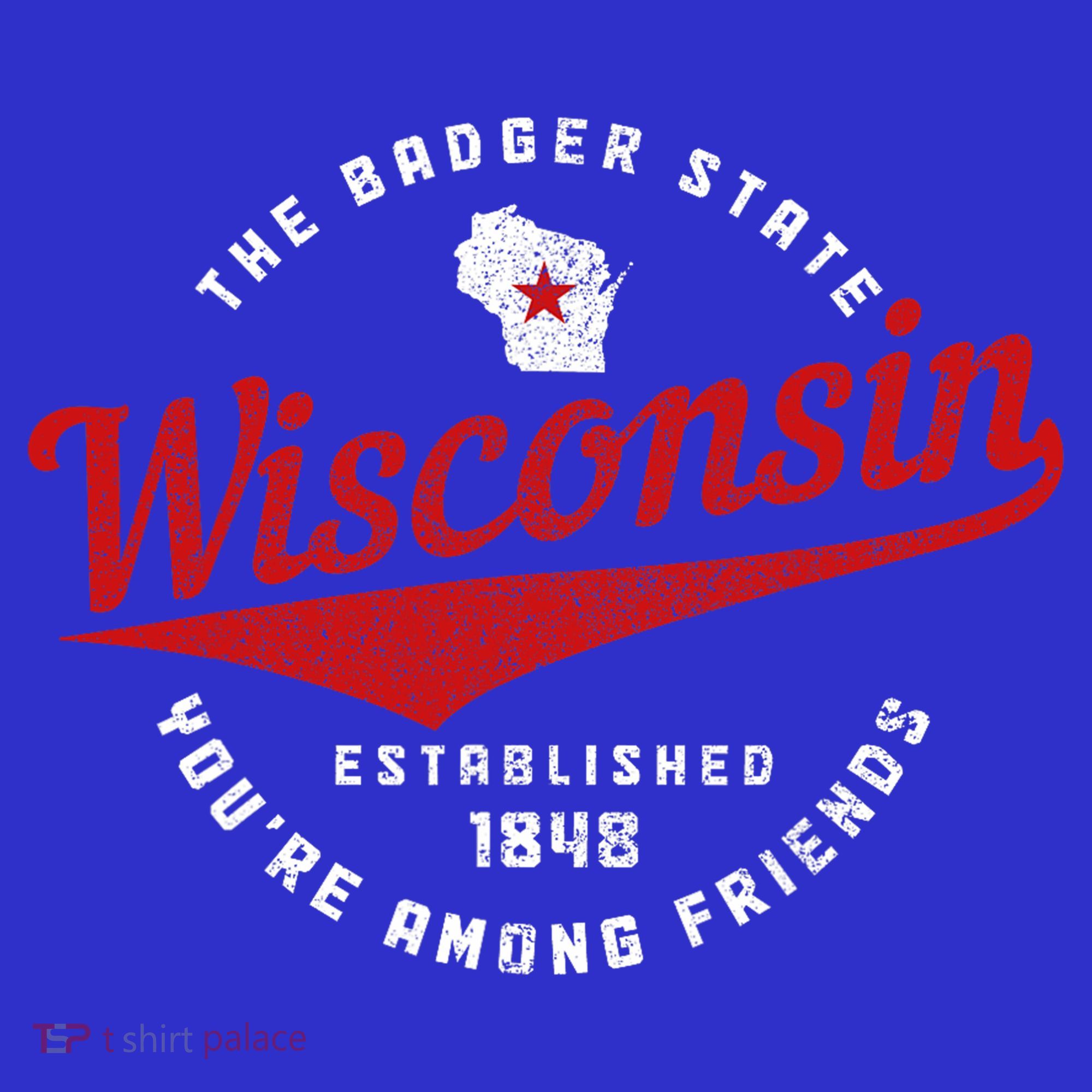 Badger State Map Pride Vintage Of Wisconsin T-Shirt