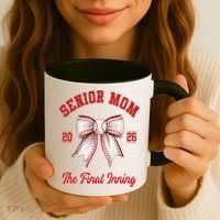 Baseball Senior Mom Coquette Bow Class Of 2026 Final Inning Coffee Mug thumb 3