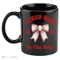 Baseball Senior Mom Coquette Bow Class Of 2026 Final Inning 11oz C Handle Ceramic Mug thumb 2