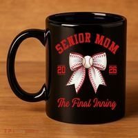 Baseball Senior Mom Coquette Bow Class Of 2026 Final Inning 11oz C Handle Ceramic Mug thumb 4
