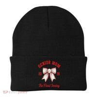 Baseball Senior Mom Coquette Bow Class Of 2026 Final Inning Beanie thumb 0