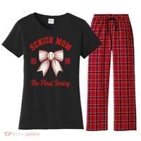 Baseball Senior Mom Coquette Bow Class Of 2026 Final Inning Women's Flannel Pajama Set thumb 0