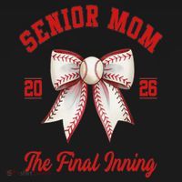 Baseball Senior Mom Coquette Bow Class Of 2026 Final Inning Ornament thumb 1