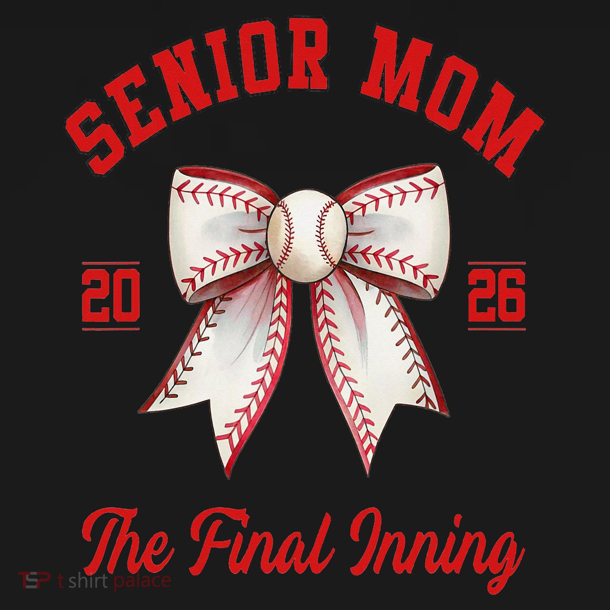 Baseball Senior Mom Coquette Bow Class Of 2026 Final Inning Tall Sweatshirt