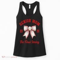 Baseball Senior Mom Coquette Bow Class Of 2026 Final Inning Women's Tank Top thumb 0
