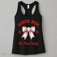 Baseball Senior Mom Coquette Bow Class Of 2026 Final Inning Women's Tank Top thumb 3