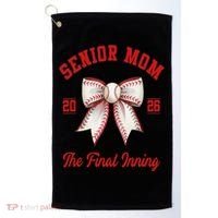 Baseball Senior Mom Coquette Bow Class Of 2026 Final Inning Golf Towel thumb 0