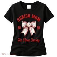Baseball Senior Mom Coquette Bow Class Of 2026 Final Inning Women's T-Shirt thumb 0