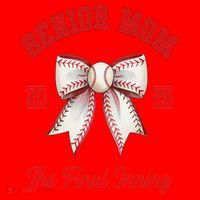 Baseball Senior Mom Coquette Bow Class Of 2026 Final Inning Santa Hat thumb 1