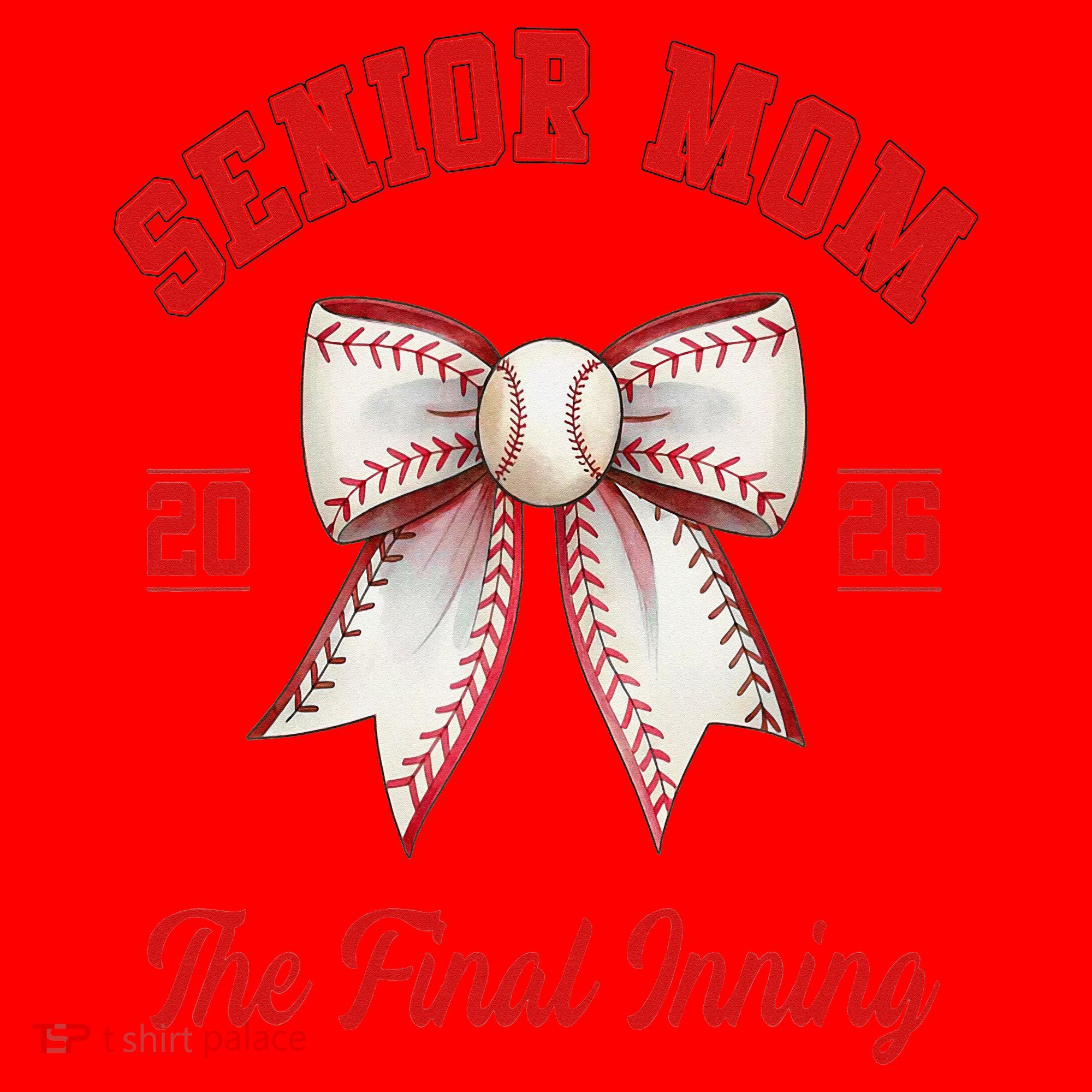 Baseball Senior Mom Coquette Bow Class Of 2026 Final Inning Santa Hat