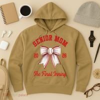 Baseball Senior Mom Coquette Bow Class Of 2026 Final Inning Hoodie thumb 3