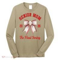 Baseball Senior Mom Coquette Bow Class Of 2026 Final Inning Long Sleeve Shirt thumb 0