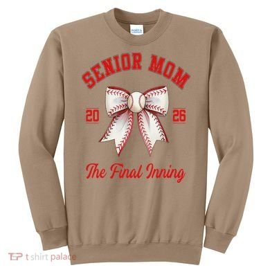 Baseball Senior Mom Coquette Bow Class Of 2026 Final Inning Sweatshirt