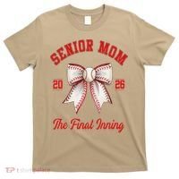 Baseball Senior Mom Coquette Bow Class Of 2026 Final Inning T-Shirt thumb 0