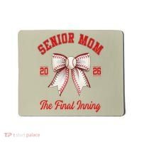 Baseball Senior Mom Coquette Bow Class Of 2026 Final Inning Mousepad thumb 0