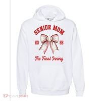 Baseball Senior Mom Coquette Bow Class Of 2026 Final Inning Comfort Colors Garment-Dyed Hooded Sweatshirt thumb 0