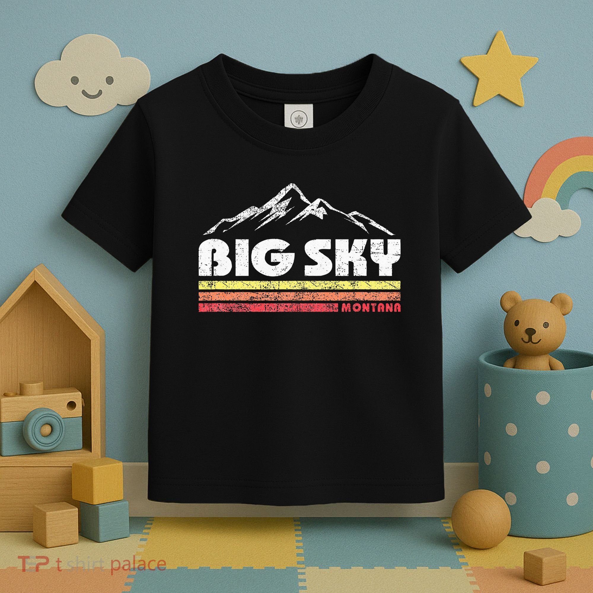 Big Sky Montana Mountain Sunset Toddler T-Shirt
