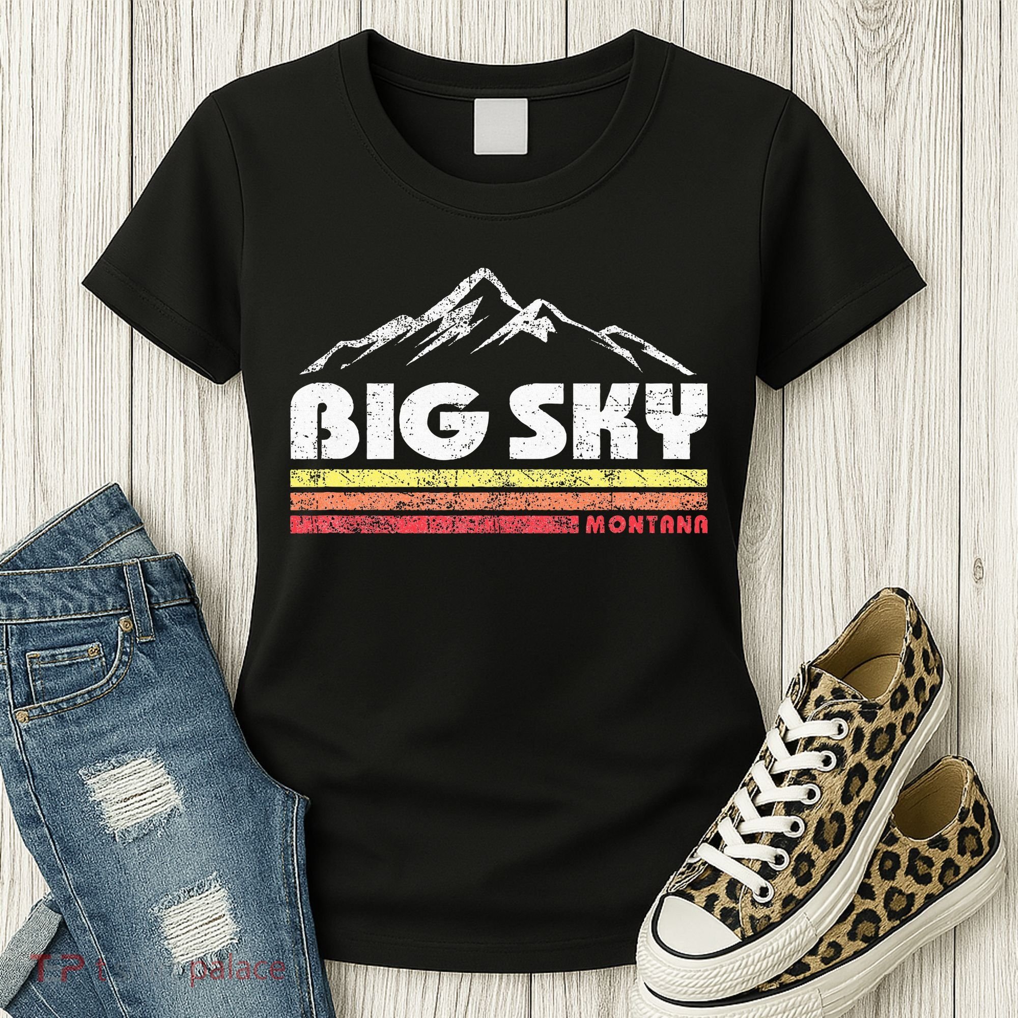 Big Sky Montana Mountain Sunset Women's T-Shirt