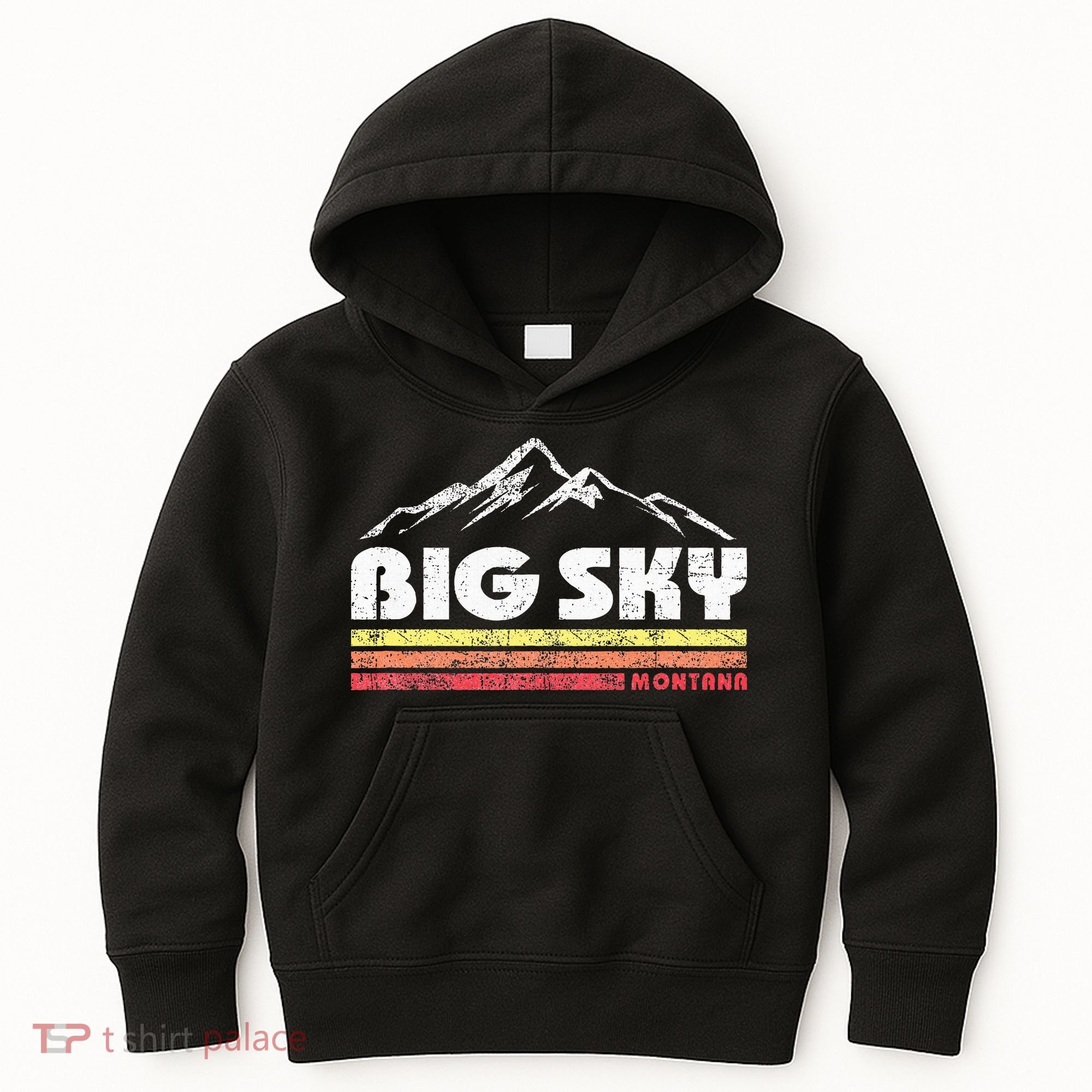 Big Sky Montana Mountain Sunset Kids Hoodie